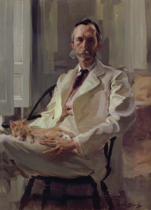 Cecilia Beaux Man with the Cat oil painting image